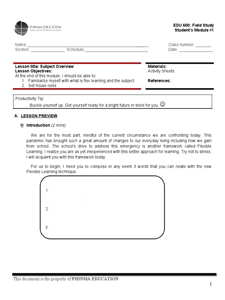Flexible Learning Overview Module | PDF | Learning | Teachers