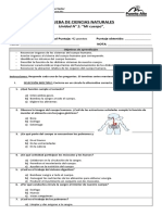 CIENCIAS - Prueba Unidad N - 1, Mi Cuerpo (2 - BÃ - S)