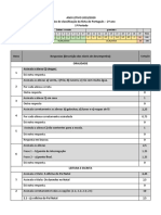 Critérios de Classificação Ficha de - Português - 1º Período - 2ºano