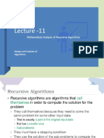 Lecture - 11: Mathematical Analysis of Recursive Algorithms