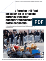 Thomas Porcher - Il Faut Se Saisir de La Crise Du Coronavirus Pour Changer Radicalement Notre Économie - Libération