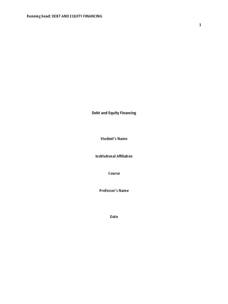 Debt and Equity Financing | PDF | Debt | Equity (Finance)