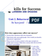 Behavioral Science: Appearance and Success