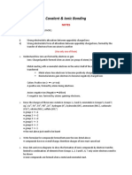 Covalent & Ionic Bonding: Notes