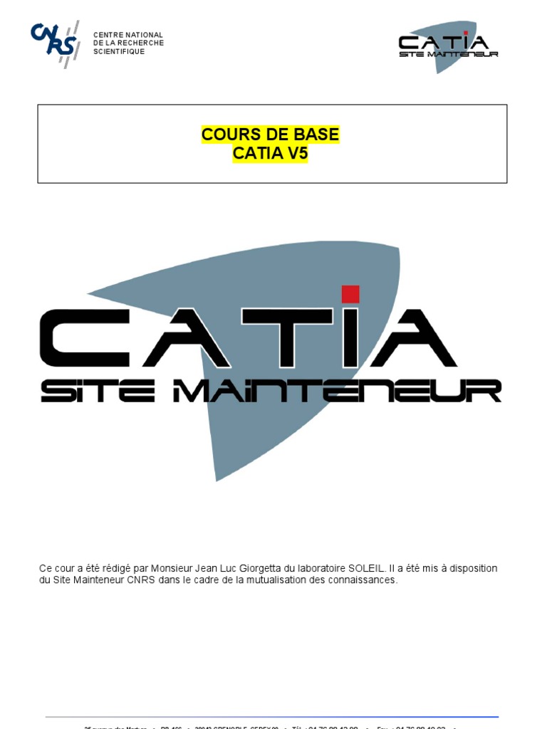 Cours CATIA V5 | PDF | Cercle | Bouton (informatique)