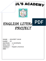 ENGLISH-II PROJECT (ISC English Project Class 12)