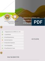 Orientation On General Education Courses (Gec)