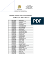 Liste Principale Médecine Rabat