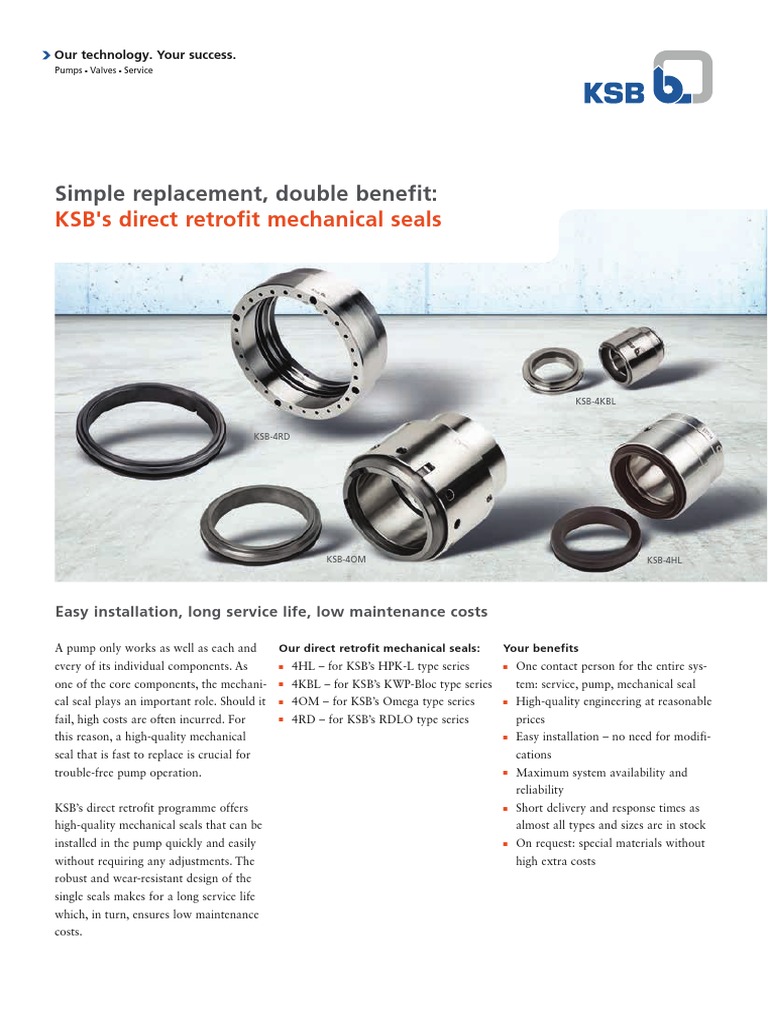 Simple Replacement, Double Benefit:: KSB's Direct Retrofit Mechanical ...
