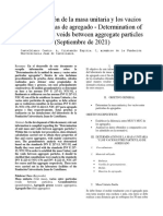 Determinación de La Masa Unitaria y Los Vacíos Entre Partículas de Agregado