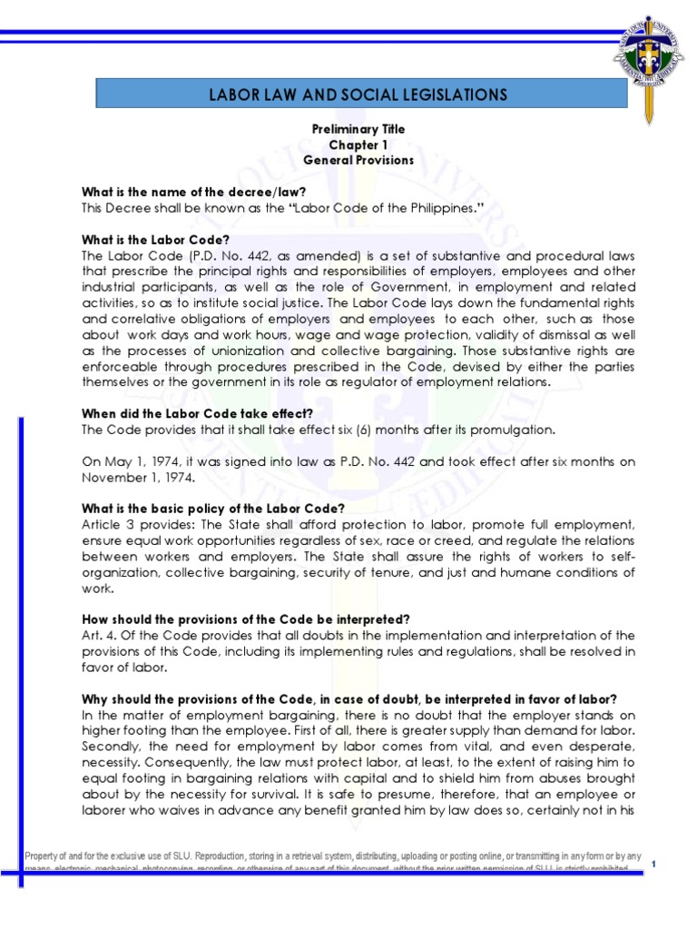 Overview of the 1974 Labor Code | PDF | Labour Law | Employment