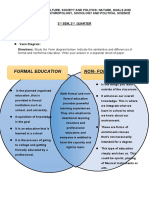 Formal Education Non-Formal Education: I. Performance Task