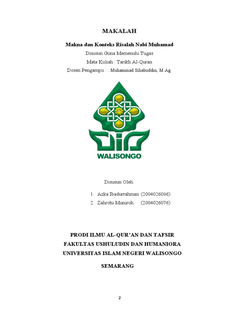 Makna Risalah Nabi Muhammad SAW | PDF