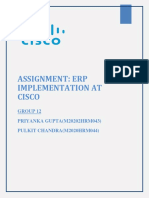 Assignment: Erp Implementation at Cisco: Group 12 PRIYANKA GUPTA (M20202HRM043) PULKIT CHANDRA (M2020HRM044)
