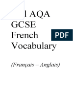 french to english Full AQA GCSE French Vocabulary