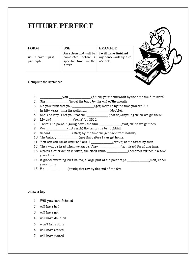 Future Perfect: Form USE Example | PDF