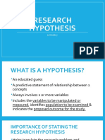 Research Hypothesis: Lesson 7