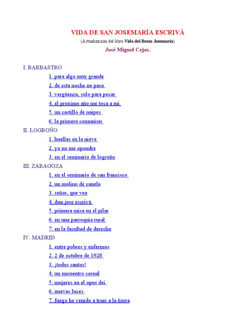 Vida de San Josemaría Escrivá | PDF | Seminario | María, madre de Jesús