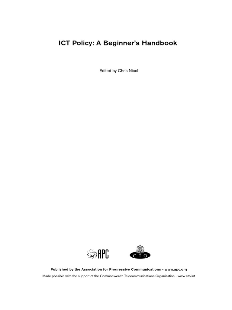 ICT Policy Handbook en | PDF | Internet | Technological Convergence