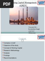 Working Capital Management of NTPC: Presented By:-Ravishekhar Singh 10907207 RS1903A51