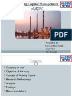 Working Capital Management of NTPC: Presented By:-Ravishekhar Singh 10907207 RS1903A51