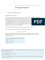 Define and Identify Polynomial Functions - Intermediate Algebra