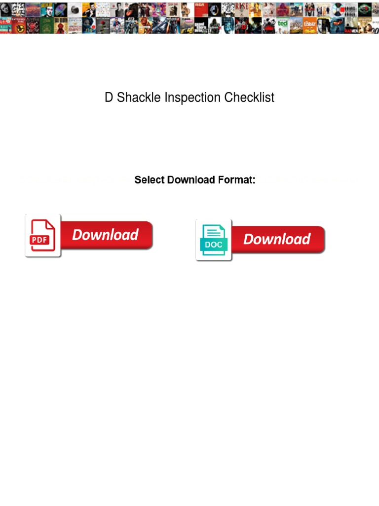 D Shackle Inspection Checklist Guide | PDF | Crane (Machine) | Rope
