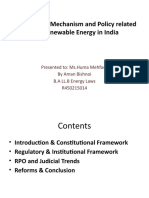 Regulatory Mechanism and Policy Related To Renewable Energy