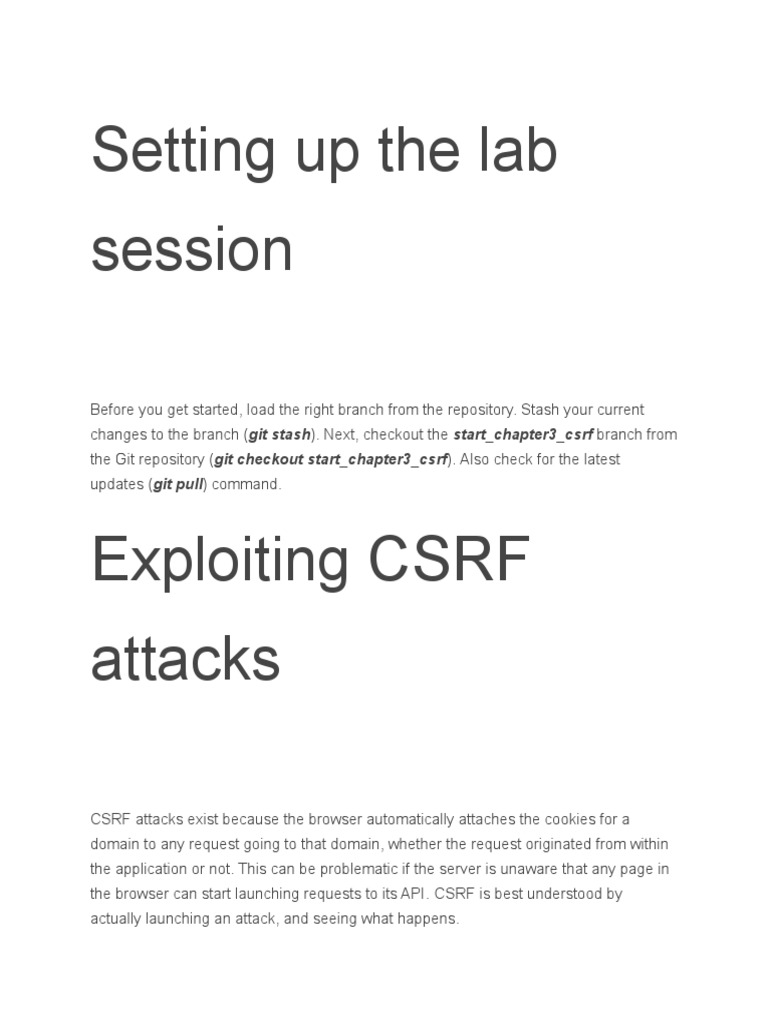 CSRF Attack and Defense Lab Guide | PDF | Software Development ...