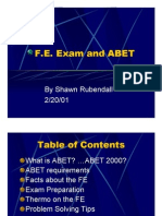 F.E. Exam and ABET: by Shawn Rubendall 2/20/01