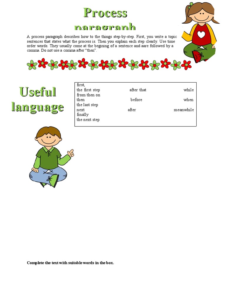 Complete The Text With Suitable Words in The Box | PDF | Paragraph ...