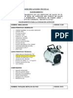 Especificaciones Técnicas Equipamiento