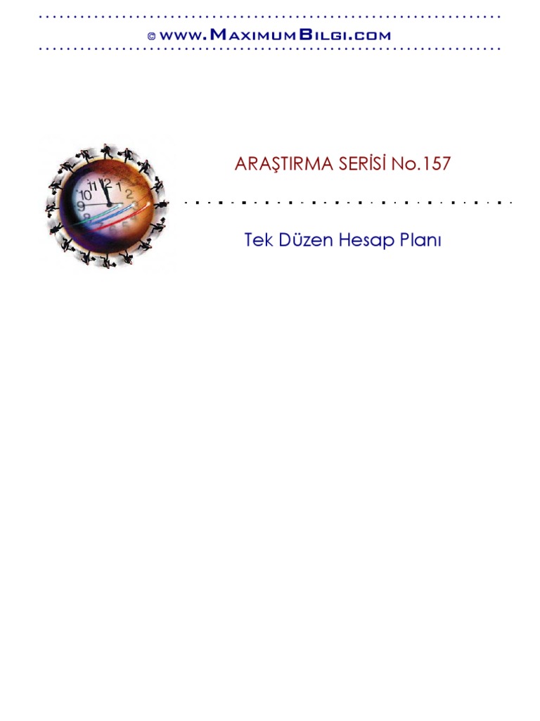 Tek Düzen HESAP PLANI AÇIKLAMALARI