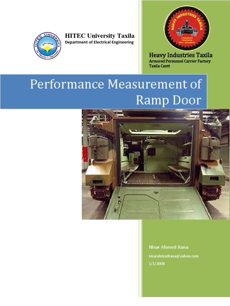 Performance Measurment of Ramp Door Manufacturing of M113 Armoured ...