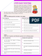 evelyns-daily-routine- reading comprehension