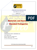 Materials and Services Standard Categories: Petrolines For Crude Oil LTD