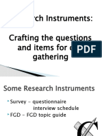 Research Instruments: Crafting The Questions and Items For Data Gathering