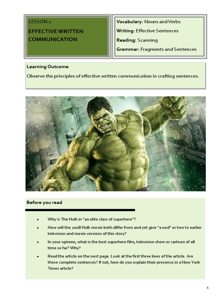 Writing Effective Sentences in Context | PDF | Sentence (Linguistics ...