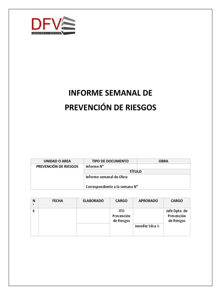 Informe Semanal de Prevención de Riesgos | PDF | Finanzas y dinero
