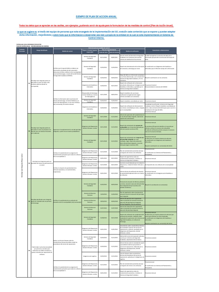 Plan de Acción Anual para Patrullaje Local | PDF | Presupuesto ...