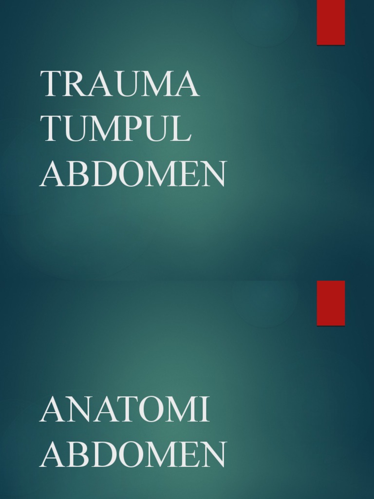 Blunt Abdominal Trauma Management Guide | PDF | Sensitivity And ...