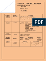 Class Ix Pt-1 Timetable