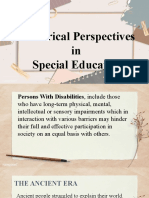 Historical Perspectives in Special Education