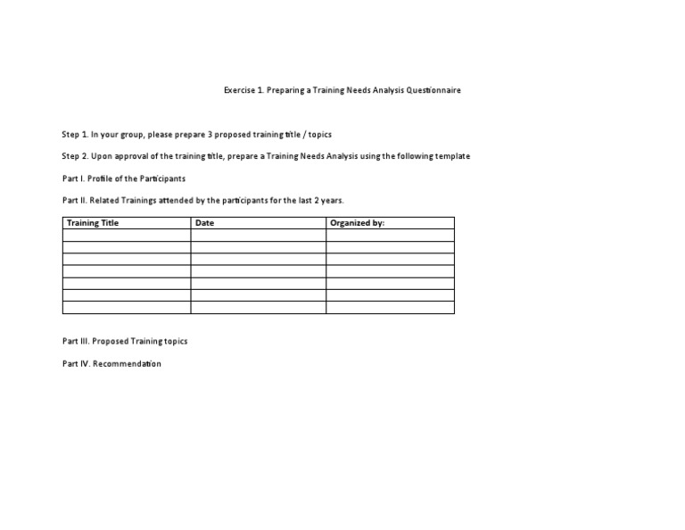 Exercises 1. Preparing A TNA | PDF