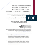 sistema de valoracion y estadares probatorios en derecho procesal colombiano