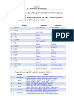 Activity 11 A) Comparatives & Superlatives: Instructions