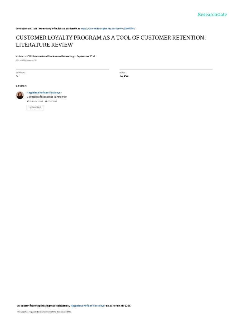 Customer Loyalty Programs Review | PDF | Loyalty Program | Marketing