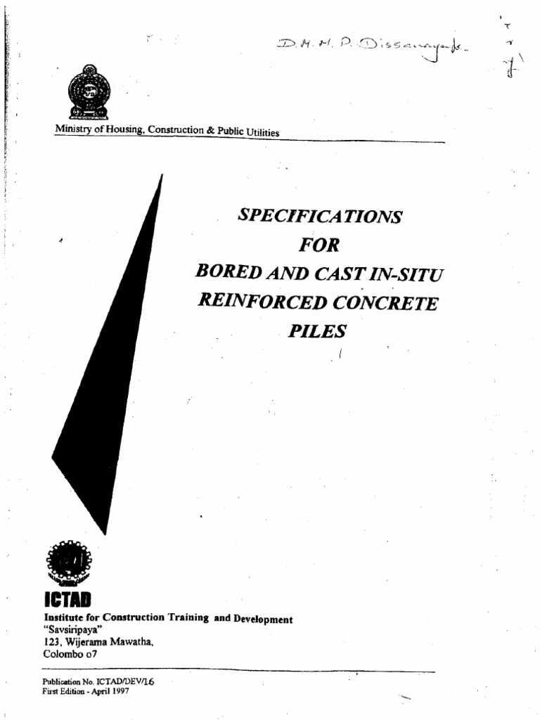 Specifications for Bored Concrete Piles | PDF | Science & Mathematics