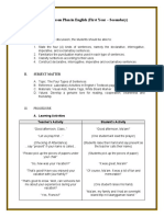 Detailed Lesson Plan in English (First Year - Secondary: I. Objectives