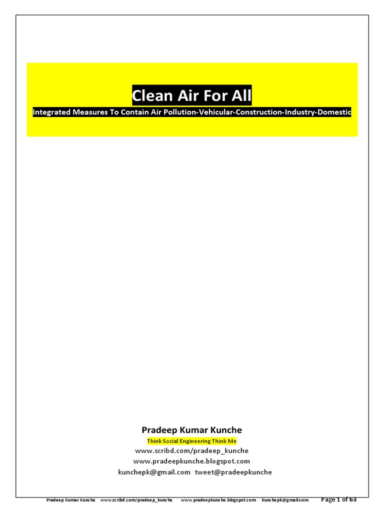 Clean Air For All | PDF | Fuel Economy In Automobiles | Air Pollution